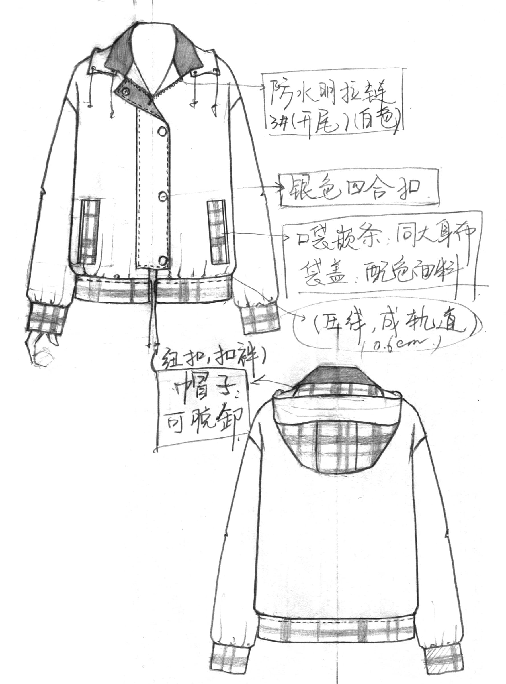 Collection 2 Look 12 top sketch