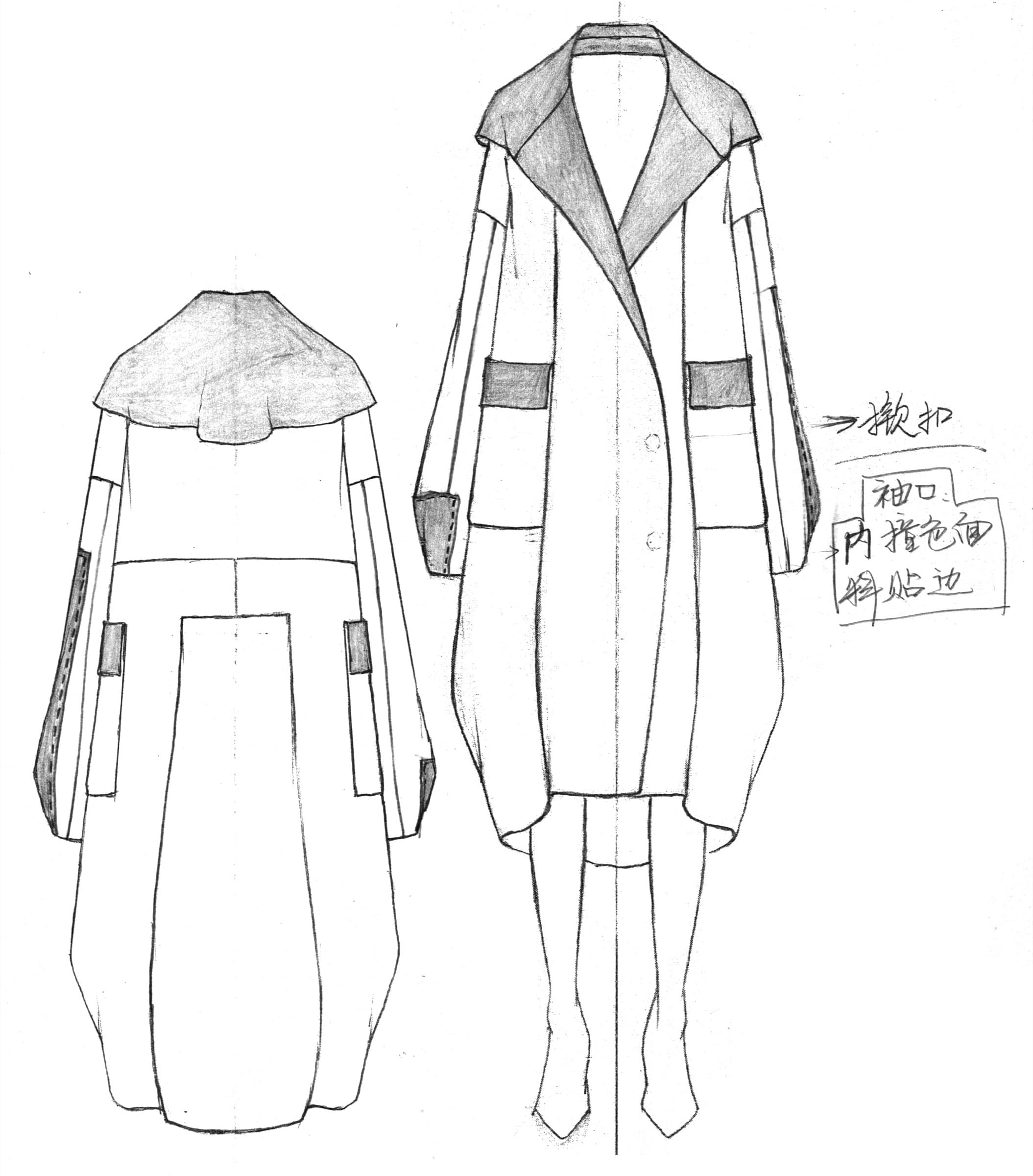 Collection 3 Look 3 coat sketch