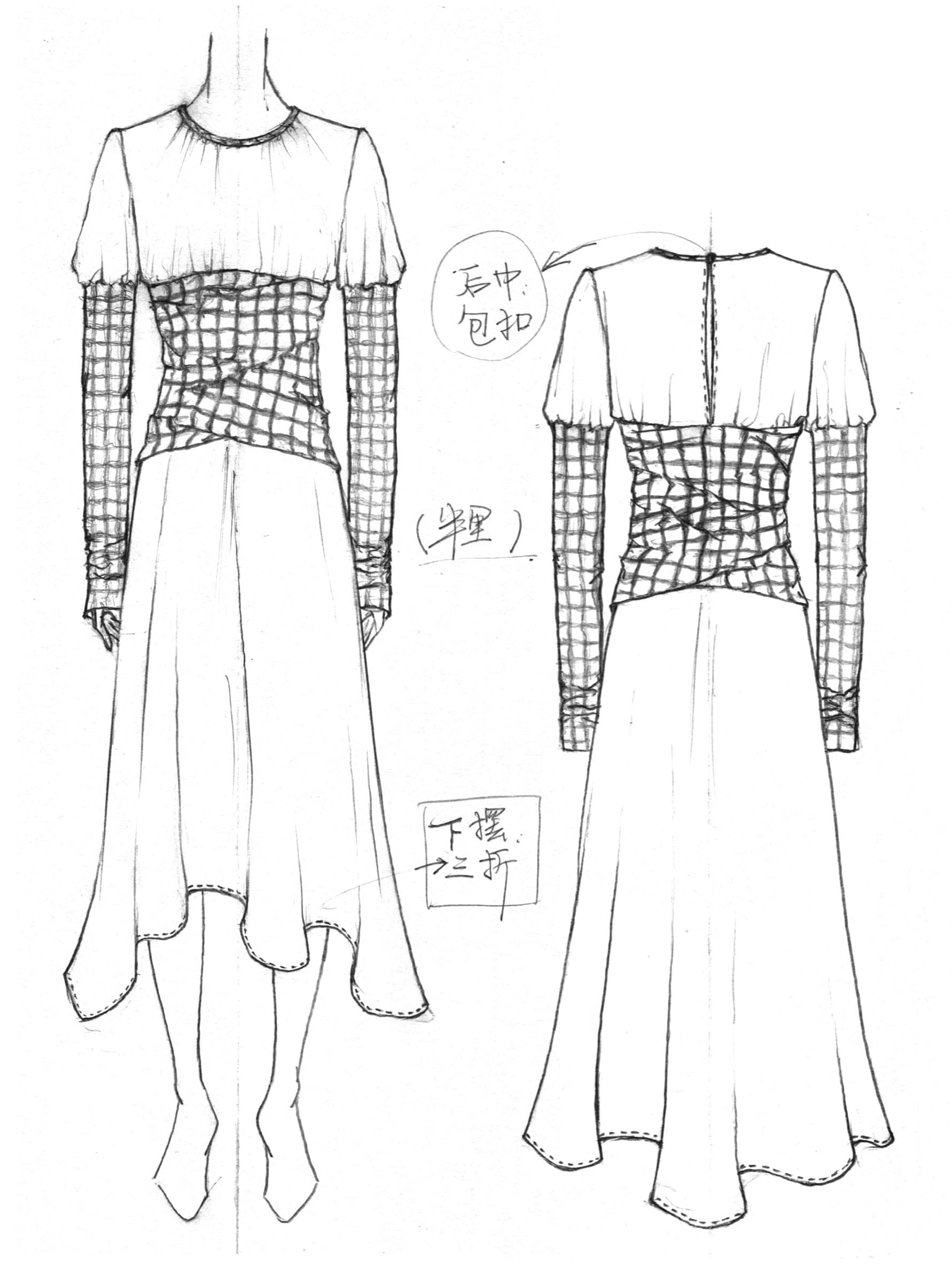 Collection 3 Look 3 dress sketch