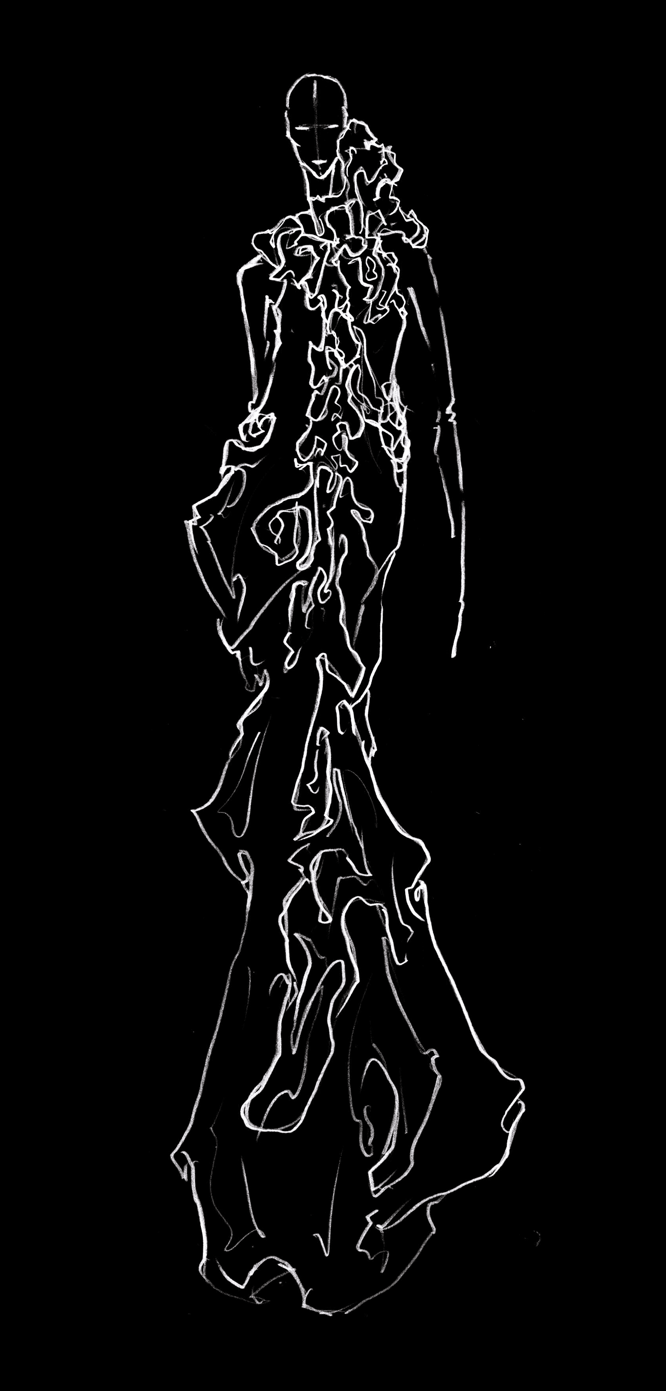 In the Name of Scars sketch silhouette